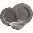 thumbnail image 1 of Gibson Studio Mauna 12 Piece Heavy Weight Melamine Dinnerware Set, Grey Rustic, 1 of 3