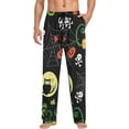 thumbnail image 4 of Men's Pajama Pants with Pockets Sleepwear Lounge Pants Stretch Casual Halloween Black, 4 of 7