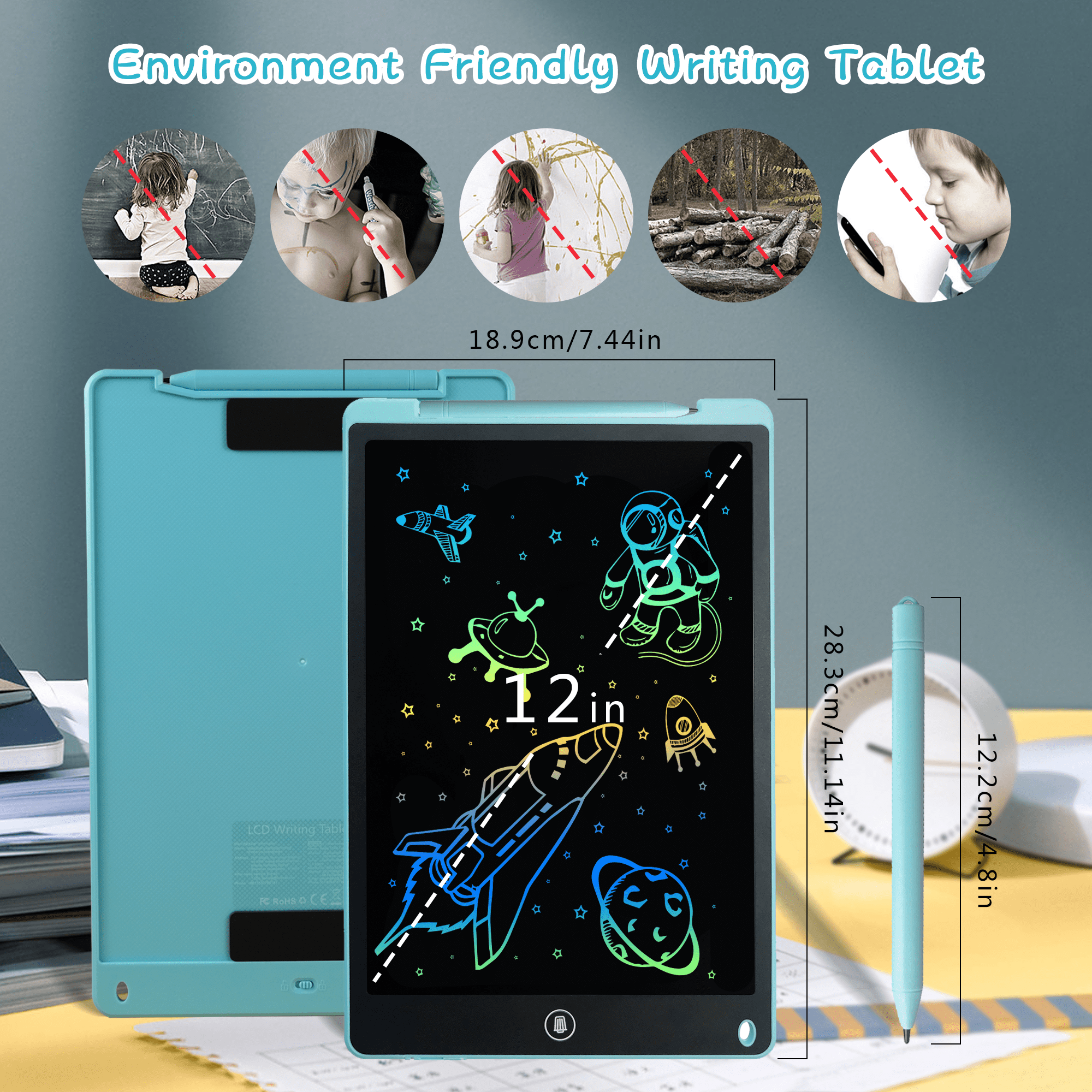 Adofi LCD Writing Tablet, 10-Inch Doodle Board Kids Electronics Tablet Drawing Board Child Graphic Tablet for Kids Writing and Drawing at Home, School