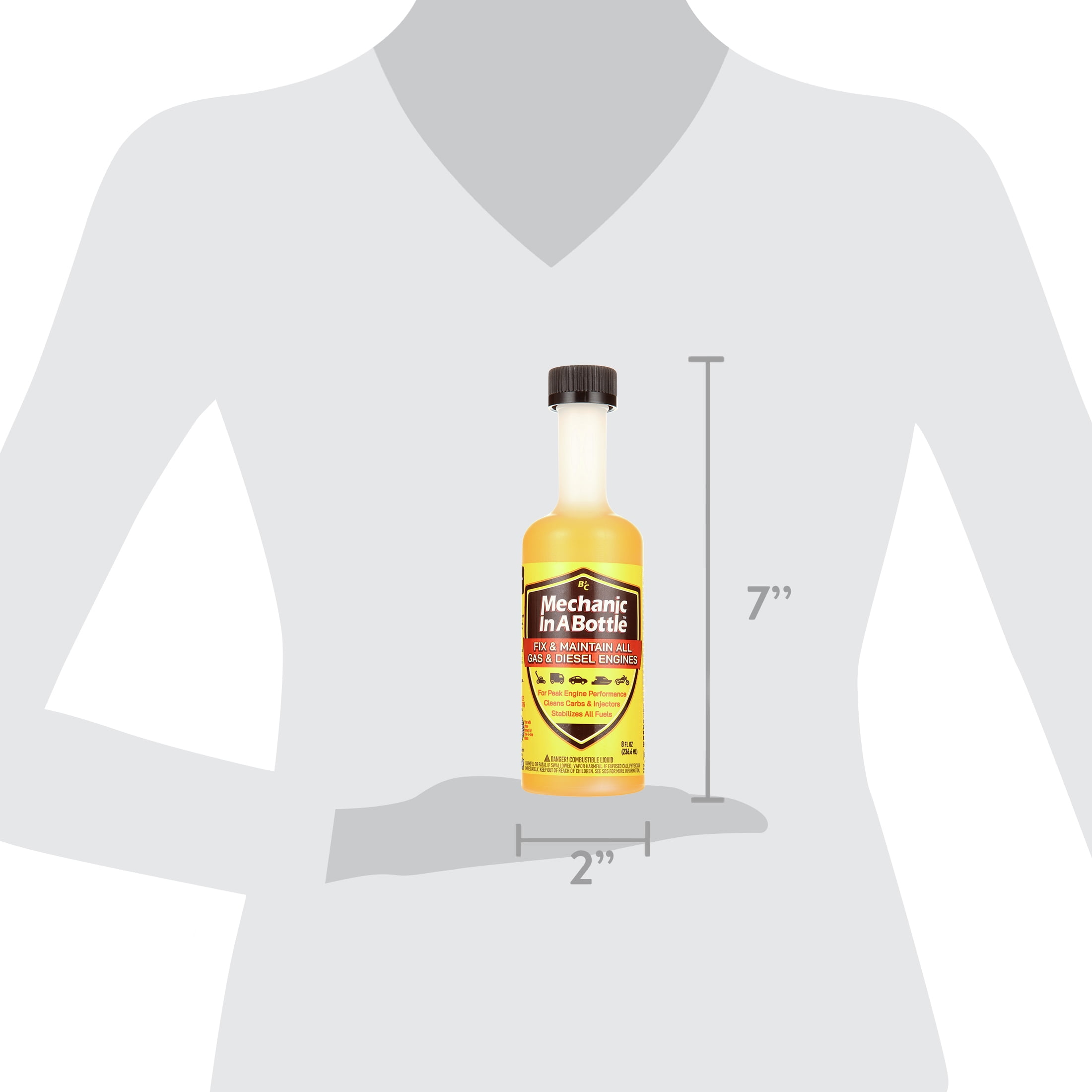 (3 pack) Mechanic in a Bottle Fuel System Fix All Fuel Additive, 8 oz bottle