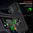 thumbnail image 3 of Dteck Card Holder Case for Motorola Moto G 5G 2023,Shockproof Silicone + PC Case Ring Stand Heavy Duty Drop Protection Wallet Cover for Moto G 5G 2023,Black, 3 of 7