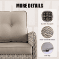 thumbnail image 5 of Sweecci 15 Pcs Wicker Patio Furniture Set, Double Rattan Outdoor Sectional Sofa, 360° Swivel Rocking Chairs, Conversation Set with Double Layer Side Table for Backyard Garden Poolside,Beige, 5 of 11
