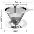 thumbnail image 3 of ShenMo Stainless Steel Double Filter Mug (Small Base, Coffee Maker Not Included), Rust Free Paperless Filter, Manual Filter, Glass Drip Coffee Maker, Coffee Gift, 3 of 5
