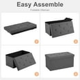 thumbnail image 7 of 30" Folding Storage Ottoman Bench Storage Linen Footrest with Foam Padded Seat, Holds up to 330 lbs, Gray, 7 of 7
