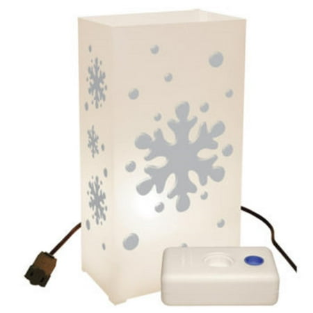 Cc Djs Kit - Set of 10 Lighted Winter Snowflake Luminaria Pathway Markers Kit with LumaBase