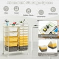 thumbnail image 2 of Costway 15 Drawer Rolling Storage Cart Tools Scrapbook Paper Office School Organizer Yellow, 2 of 10