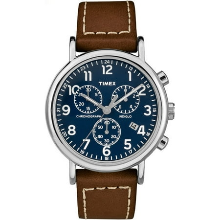 Timex Men's Weekender Chronograph 40mm 2-piece Leather |Brown| Watch