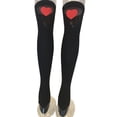 thumbnail image 2 of HNMKIU Valentine's Day Heart Pattern Long Stockings For Your Lover Black,One Size, 2 of 3