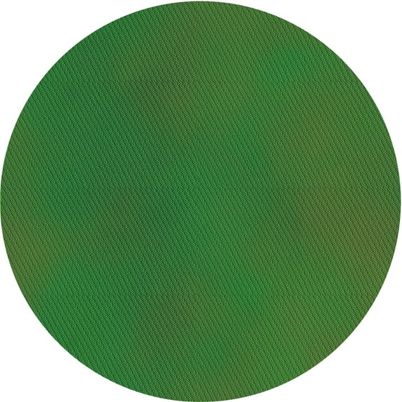 Ahgly Company Machine Washable Indoor Round Transitional Deep Emerald Green Area Rugs, 7' Round
