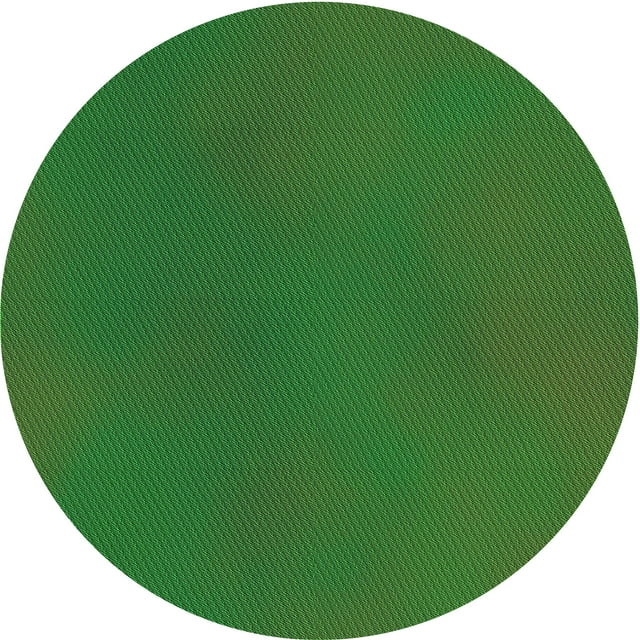 Ahgly Company Machine Washable Indoor Round Transitional Deep Emerald Green Area Rugs, 7' Round