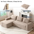 thumbnail image 5 of Yomsum Minimalist Modern Upholstered Sofa, Camel L Shaped Corner Sectional Couch, Comfort Deep Seat Leisure Sofa for Indoor Home Decor Daily Use, 5 of 7