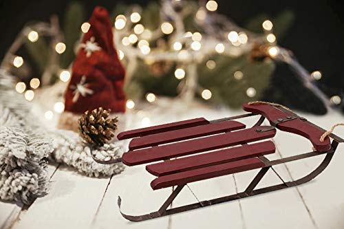 Wood Decorative Sleigh Metal Christmas 