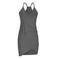 thumbnail image 4 of Gspmoly Robes d'Été, Débardeur Dos Nageur à Col en V Uni pour Femmes Printemps et Été, Robe Décontractée Enveloppante pour les Hanches, Robes Formelles pour Femmes en Liquidation, 4 of 6