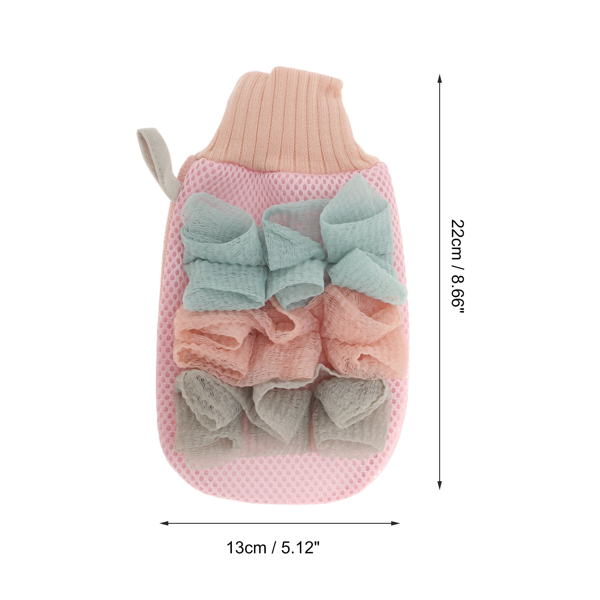 Unique Bargains Shower Gloves 8.66"x5.12" Pink