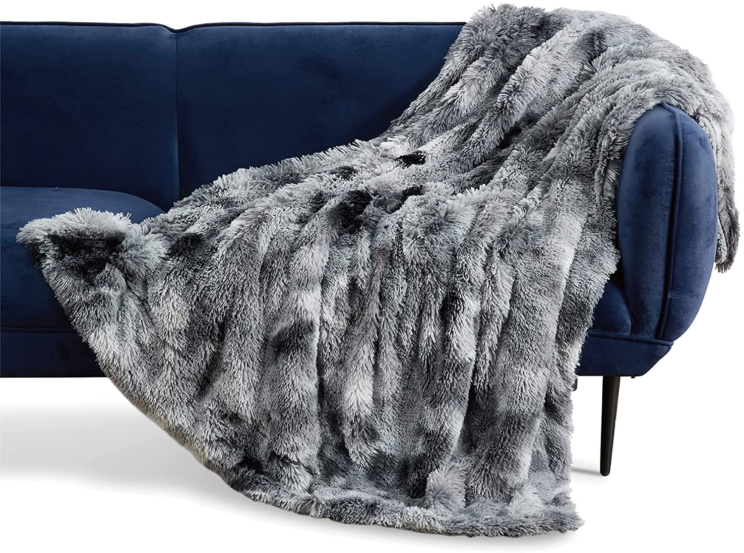 Bedsure Faux Fur Twin Blankets Grey Fluffy Blankets & Throws Shaggy