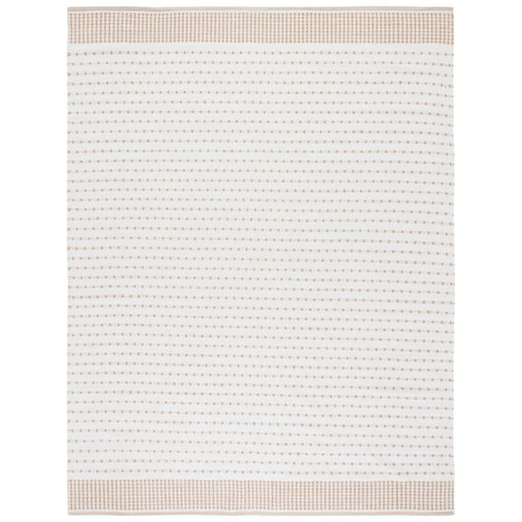 SAFAVIEH Montauk Nuala Abstract Dots Cotton Area Rug, Beige/Ivory, 6' x 9'