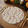 thumbnail image 5 of Fall Round Placemats Set of 4 Mushroom Place Mats Thanksgiving Woven Placemat Berry Floral Leaves Linen Circle Braided Table Mat for Kitchen Dining Table Autumn Party Home Decor 15 Inch, 5 of 9