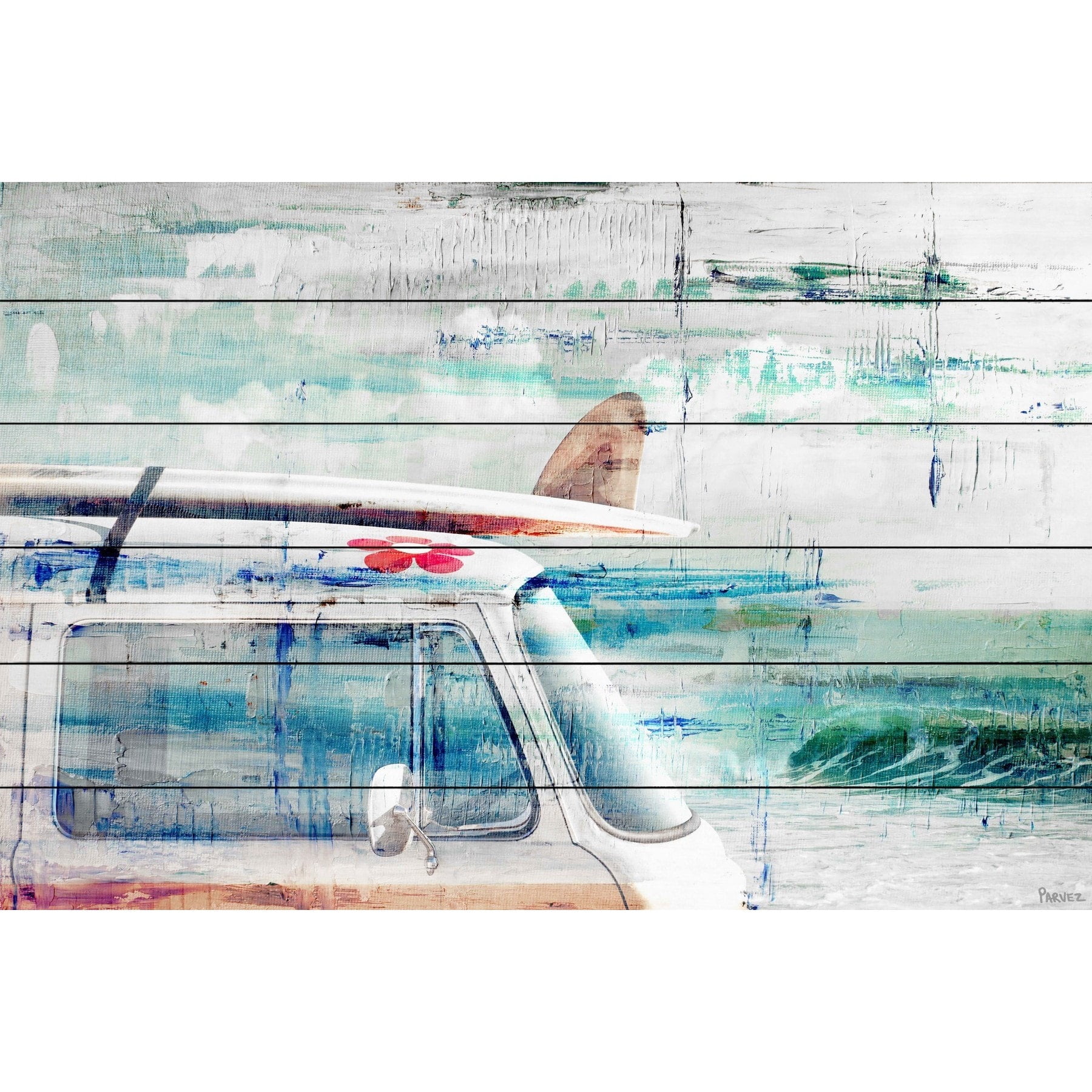 Parvez Taj Beach Trip White Wood Wall Art