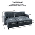 thumbnail image 6 of Laura Reversible Sleeper Sectional Sofa Storage Chaise-Color:Dark Gray,Fabric:Velvet, 6 of 9