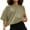 Khaki green, variant on Women's Comfy Basic Workout Gym Short Sleeve Crop Tops Casual Loose Oversized TShirts