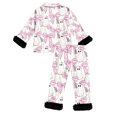 thumbnail image 5 of JAJAHO Girls Halloween Pajamas Fuzzy Trim Long Sleeve Sleepwear Button Down 2 Piece Pjs Set For Kids 3-14Y, 5 of 5