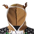 thumbnail image 5 of WREESH Men's Fleece Christmas Antlers Hooded Printed Sweatshirt Jacket, 5 of 5
