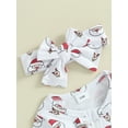 thumbnail image 6 of Bslissey Newborn Baby Girls Christmas Footies Jumpsuit Santa Print Long Sleeve Zipper Rompers with Headband Infant Casual Playsuit Cute Outfits 3M 6M, 6 of 9