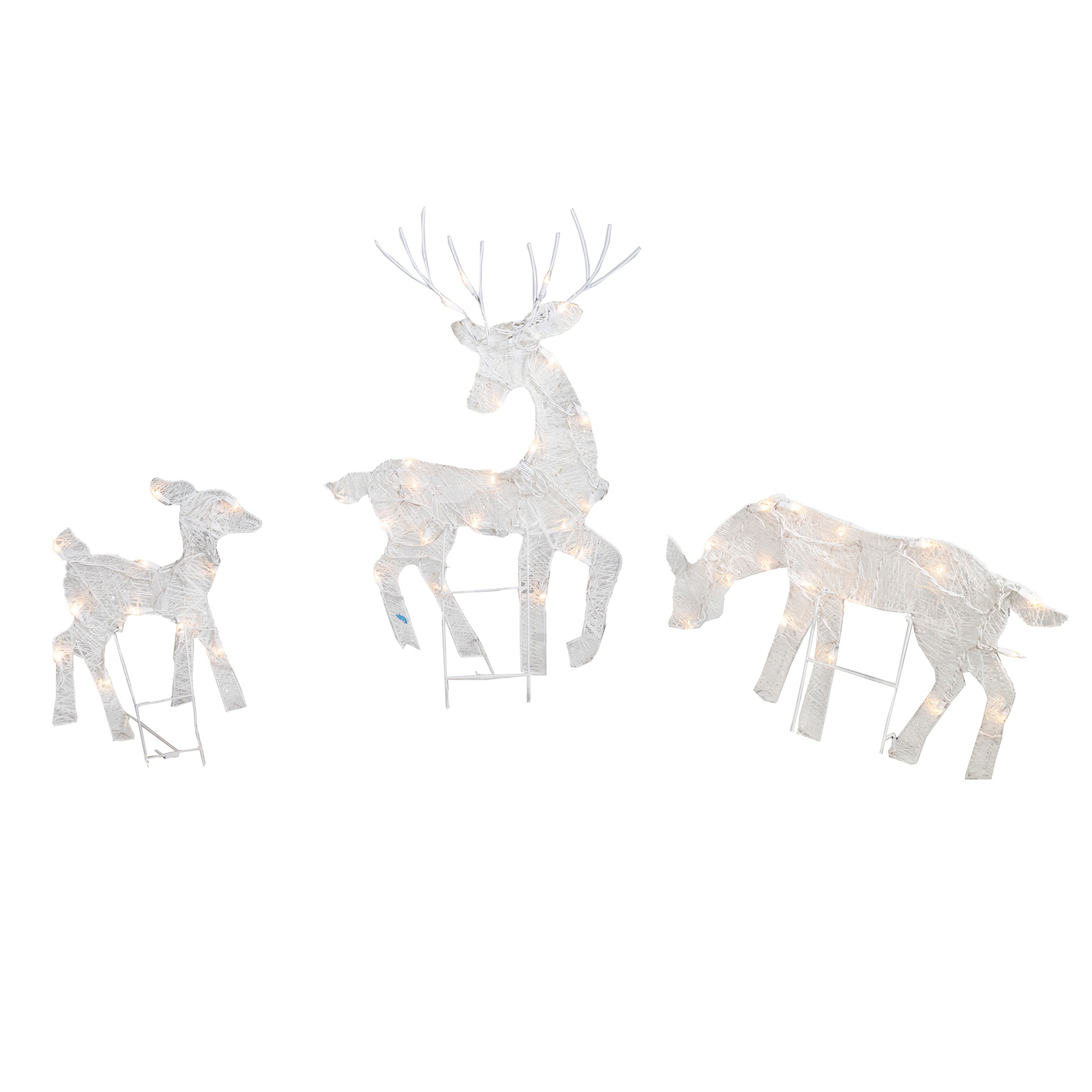 Good Tidings Outdoor Christmas Decoration Display, 3 Piece Reindeer, 50