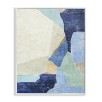 Stupell Industries Geometric Patterned Shapes Abstract Painting White Framed Art Print Wall Art, 24 x 30