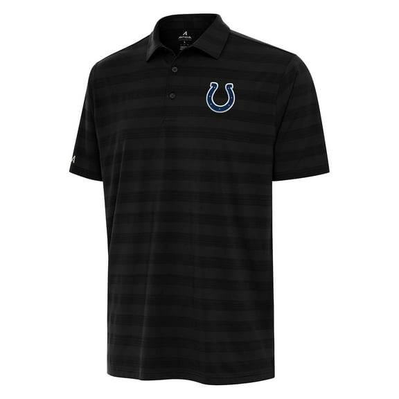 Men's Antigua Black Indianapolis Colts  Tunnel Polo