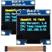 GeeekPi 2Pcs O Display Module I2C IIC 128X64 Pixel 0.96 Inch Display Module Yellow Blue Two-Color Display Compatible