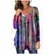 thumbnail image 2 of Ichuanyi liquidación casual de manga larga para mujeres abiertas abiertas cuello redondo flojo túnica plisada camisa blusa blusa ICHUANYI WER202308211266, 2 of 6