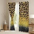 thumbnail image 3 of Homewish Glitter Leopard Print Curtains Pack of 2 (42x84 Each), Modern Fashion Polkadots Curtains Blackout, Gold Black Diamond Bedroom Curtains, Blackout Curtains Bedroom Decor, 3 of 6