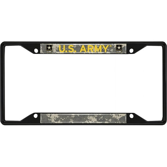 FANMATS 31294 U.S. Army Metal License Plate Frame Black Finish