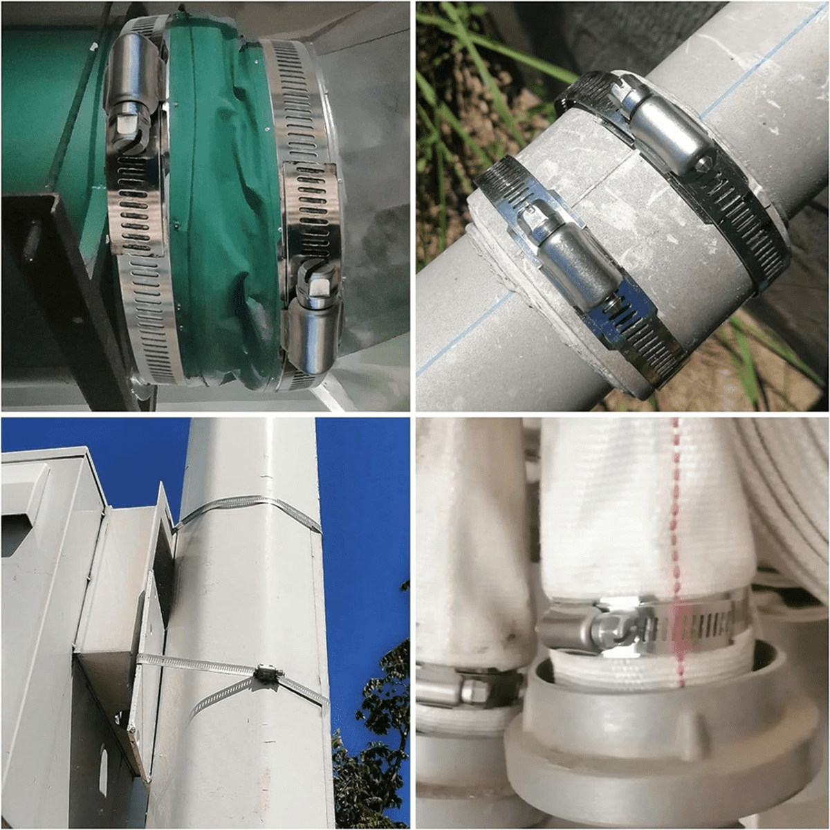 2X Hose Clamps 20FT Metal Strap+40 Fasteners DIY Cut-To-Fit Stainless Steel Band Clamps Adjustable Large Worm