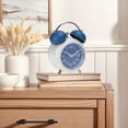 thumbnail image 2 of Unique Bargains 2 Pcs Old Fashioned Circle Loud Alarm Clock Blue/Brown, 2 of 5