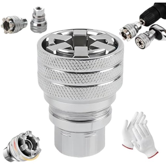 Unassumins Multi-function Universal Socket Wrench Tool - Universal Maintenance Tool, 10-19mm Universal Adjustable Socket Wrench, for 3/8" Drive Ratchet Torque Wrench And Power Drill (1pc*A)