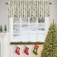 thumbnail image 4 of Christmas Colorful Valances for Windows, 54 x 18in, Xmas Balls Bells Stars Berry Beige Linen Rod Pocket Kitchen Valance Curtain Light Filtering Window Treatments for Living Room Bedroom, 1 Panel, 4 of 7