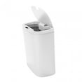 thumbnail image 4 of Bote de basura sin contacto Sunnimix Inodoro eléctrico con tapa Cubo de basura de inducción inteligente impermeable estrecho para dormitorio baño de cocina blanco, 4 of 8