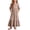 Brown A2, variant on Antinious Girls Solid Pleated 3/4 Sleeve Round Neck Casual Versatile Wear Dress
