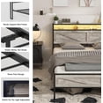 thumbnail image 4 of Veanerwood Queen Platform Bed Frame with Headboard, LED Lights and Power Strip, for Adult, 4 of 7