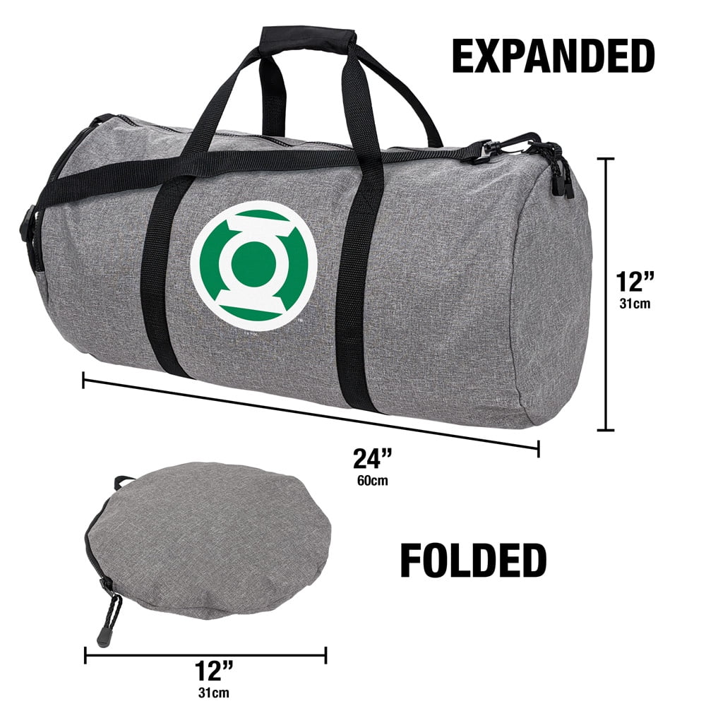 Green Lantern Core White Logo Lightweight Duffel Bag for Sports and Gym Packable for Travel