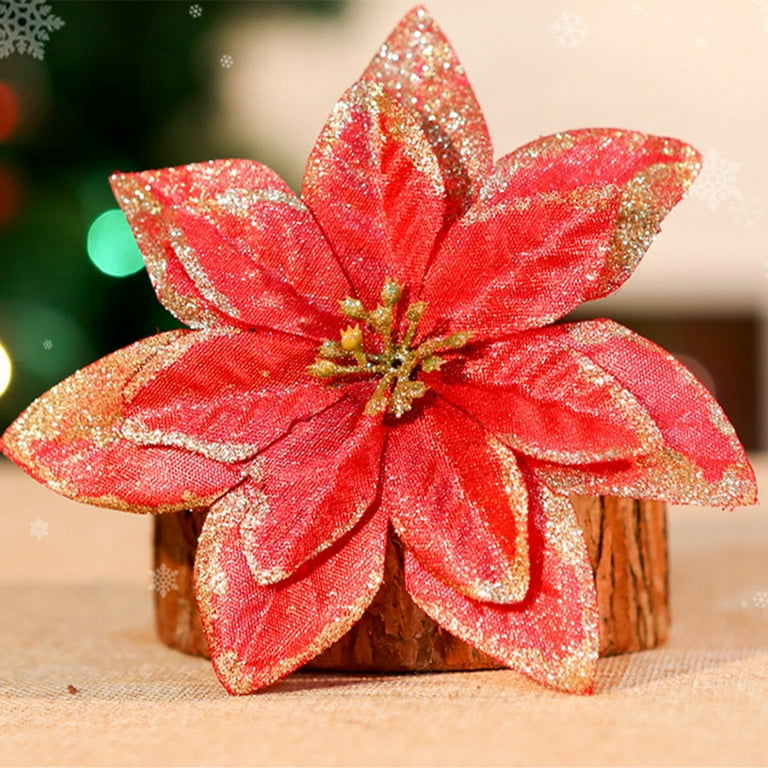 Poinsettia & Hydrangea Artificial Christmas Centerpiece