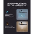 thumbnail image 3 of Bestco Low Profile Ceiling Fan 52" Modern Fan with Remote Control Timer 6 Speeds Black, 3 of 10