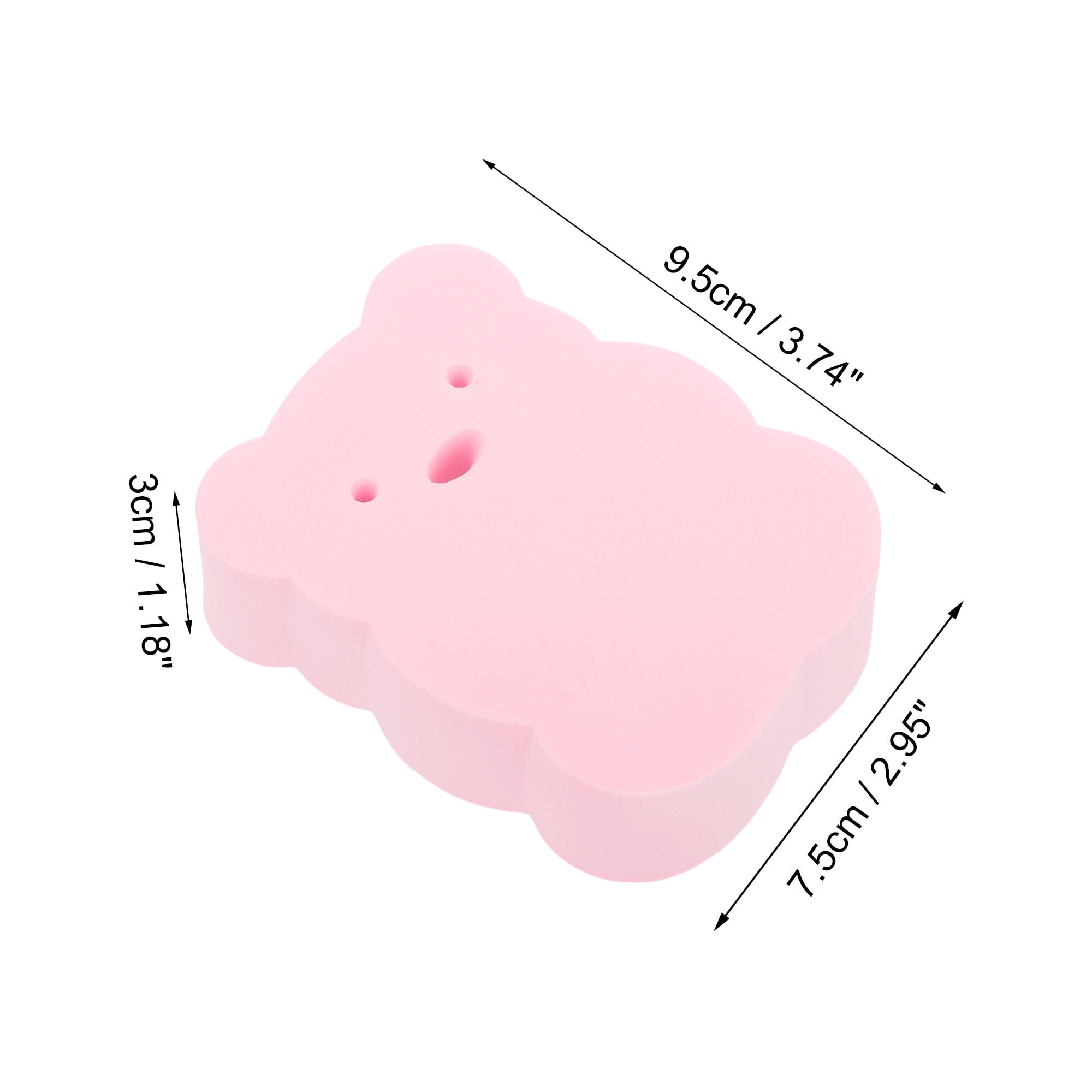 Unique Bargains Cute Bears Shape Bath Sponge Body Scrubber1 Pc Pink