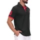 thumbnail image 4 of Camiseta polo de piqué para hombres Inspire Chic para el Día del Padre, con patrón y contraste de color, camisetas de golf 2XL en negro, 4 of 6