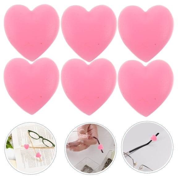FRCOLOR 20pcs Heart Shaped Silicone Ear Grips For Eyeglasses Non Slip Ear Hooks Eyewear Retainers Anti Slip Holder For Glasses Sunglasses Reading Glasses
