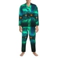 thumbnail image 3 of Naloa Northern Lights Men’s Pajamas Set - Long Sleeve Button Down Sleep Shirt and Pajama Bottoms Sleepwear Set-XX-Large, 3 of 7