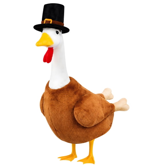 Thanksgiving Turkey Goose Outfit, Thanksgiving Yard Goose Clothes Silly Lawn Costume for 23''H, Thanksgiving Decorations Outdoor Garden Decor