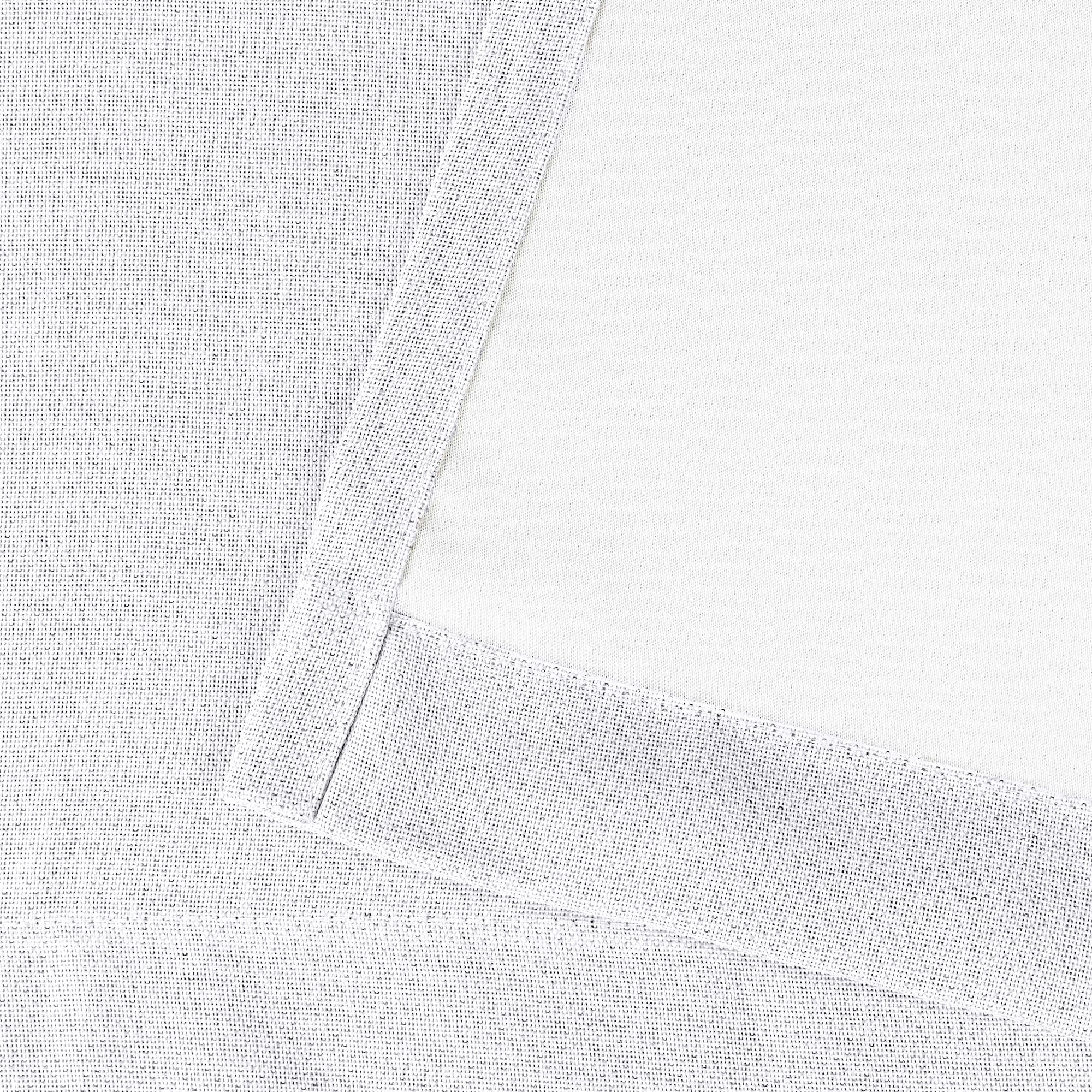 Superior Linen Blackout Curtains Set of 2, Grommet Header Curtain Panel Pair, Snow White, 42"W x 63"L